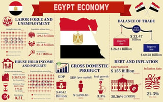 Egypt economy, economic statistics data of egypt